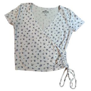 Women's Hollister V-Neck Wrap Front‎ Crop Top with Side Tie XS
